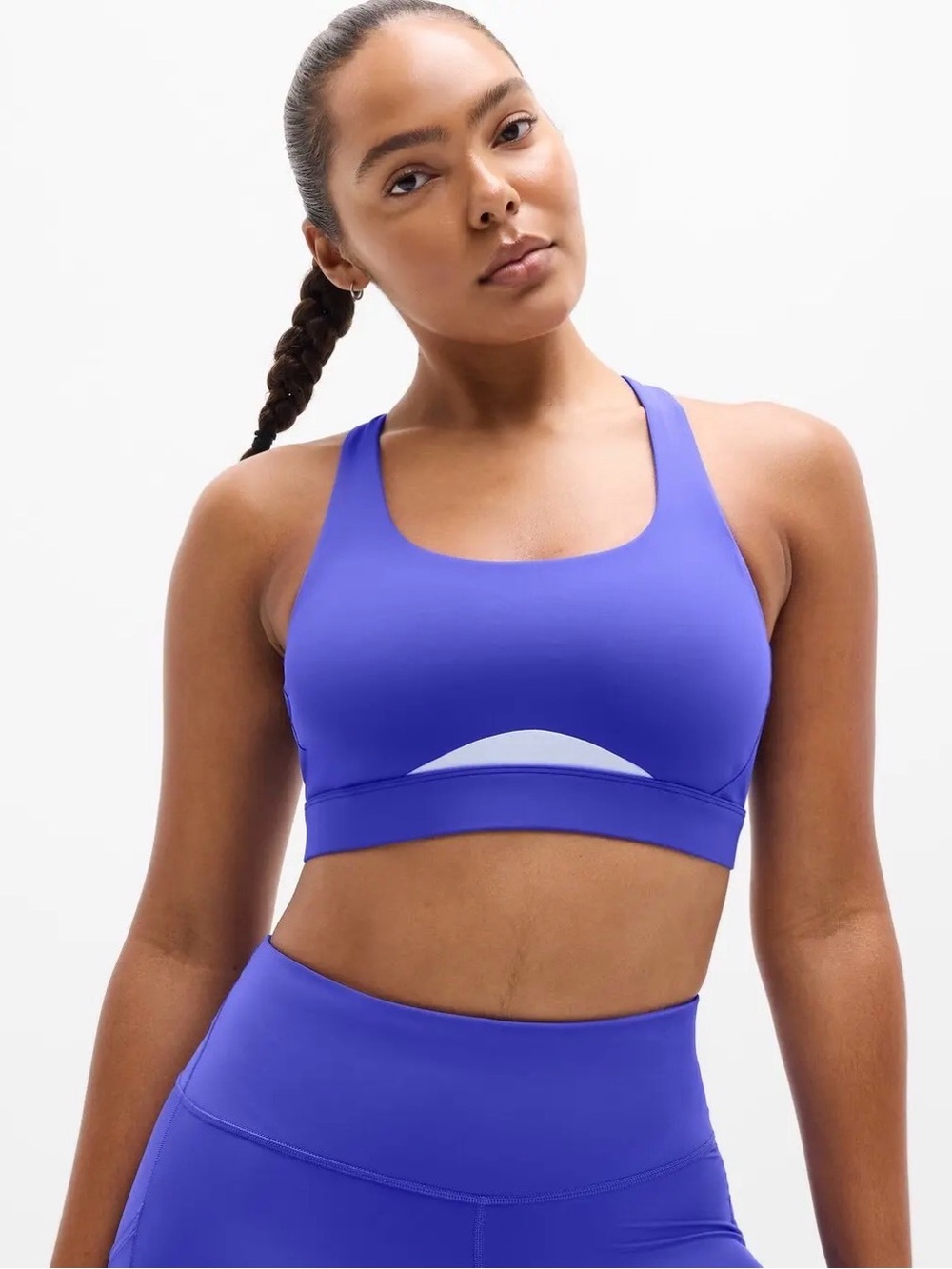 Athleta Purple Scoop-Neck Medium-Impact Sports Bra